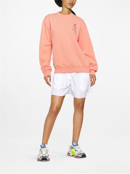 Sweatshirt with logo SPORTY & RICH | CR473CRWNCRWNCKGRAPEFRUIT/BLACK